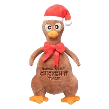 Peluche natalizio per cani FuzzYard Chicken It Twice Chook
