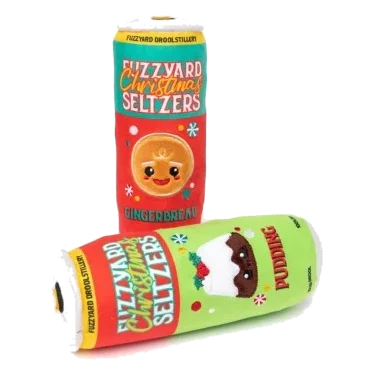 Peluche natalizio per cani FuzzYard Christmas Seltzers, confezione da 2