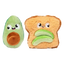 Peluche per cani FuzzYard avocado e toast, set da 2