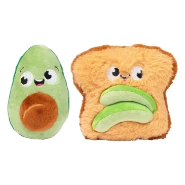 Peluche per cani FuzzYard avocado e toast, set da 2