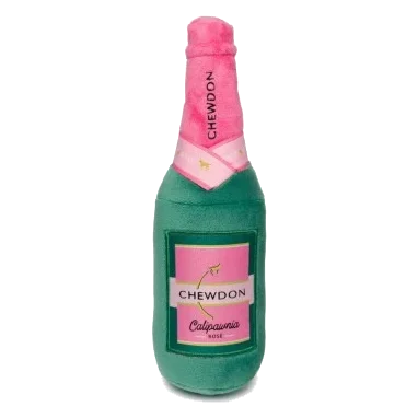 Peluche per cani FuzzYard Chewdon Rosé a forma di bottiglia di vino