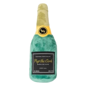 Peluche per cani FuzzYard bottiglia Pup The Cork con squeaker