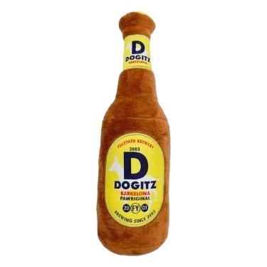 Peluche per cani FuzzYard Dogitz Beer a forma di bottiglia di birra