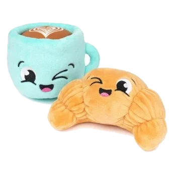 Peluche per cani FuzzYard cornetto e cappuccino, set da 2