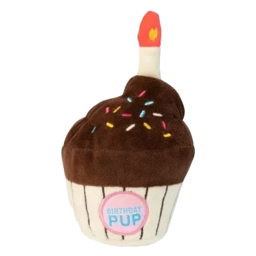 Peluche per cani FuzzYard cupcake di compleanno con squeaker
