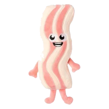 Peluche per cani FuzzYard Meat Heads Kevin Bacon-Strip con squeaker