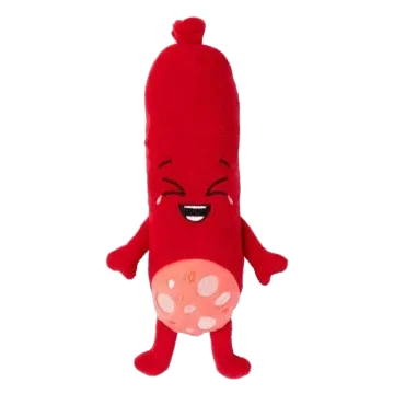 Peluche per cani FuzzYard Meat Heads Peper Toni con squeaker