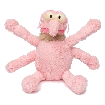 Peluche per cani FuzzYard Nasties Scratchette pulce rosa con squeaker