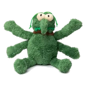 Peluche per cani FuzzYard Nasties Scratchy pulce verde con squeaker