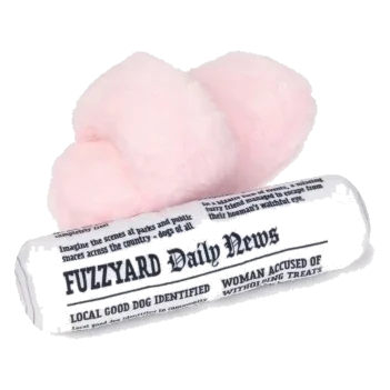 Peluche per cani FuzzYard pantofole e giornale, set da 2