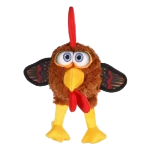 Peluche pollo marrone con suono 29 x 27 cm per cani