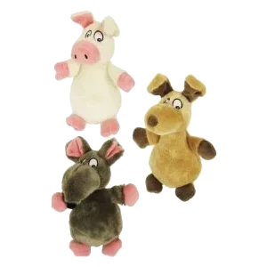 Peluche con suono topo, cane e maiale 18 cm per cani