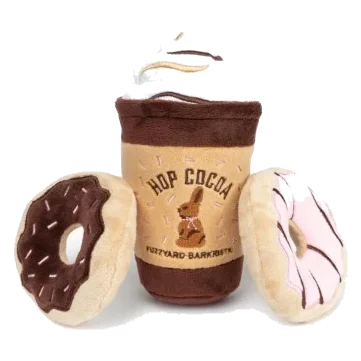 Peluche pasquali per cani FuzzYard Hop Cocoa, confezione da 3