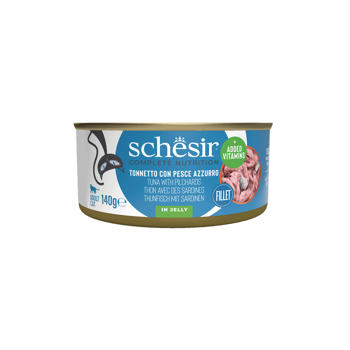 Cibo umido per gatti Schesir tonno con sardine, lattina 140 g