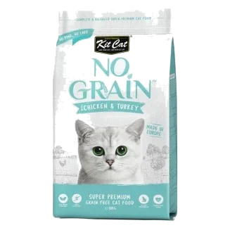 Crocchette per gatti senza cereali Kit Cat No Grain pollo e tacchino, 10 kg