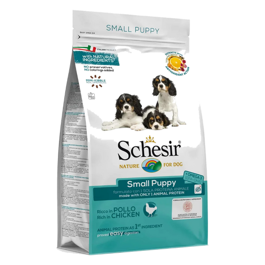 Crocchette per cuccioli Schesir Small Puppy pollo per taglia piccola, 2 kg