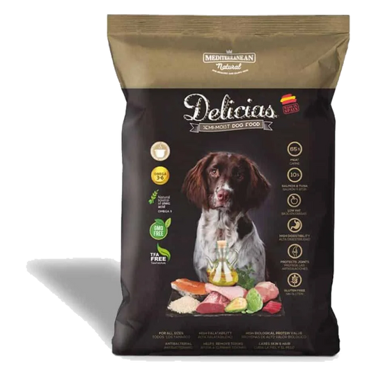 Crocchette semiumide Mediterranean Natural Delicias 3 kg per cani