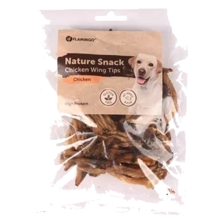 Punte di ali di pollo Flamingo, snack naturale per cani, 100 g