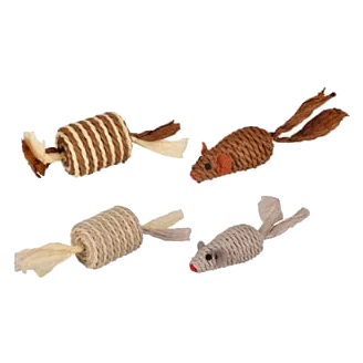 Topolino e rullo in sisal per gatti