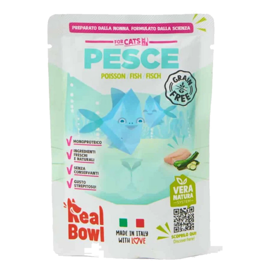 Cibo umido per gatti Real Bowl pesce fresco, 80 g