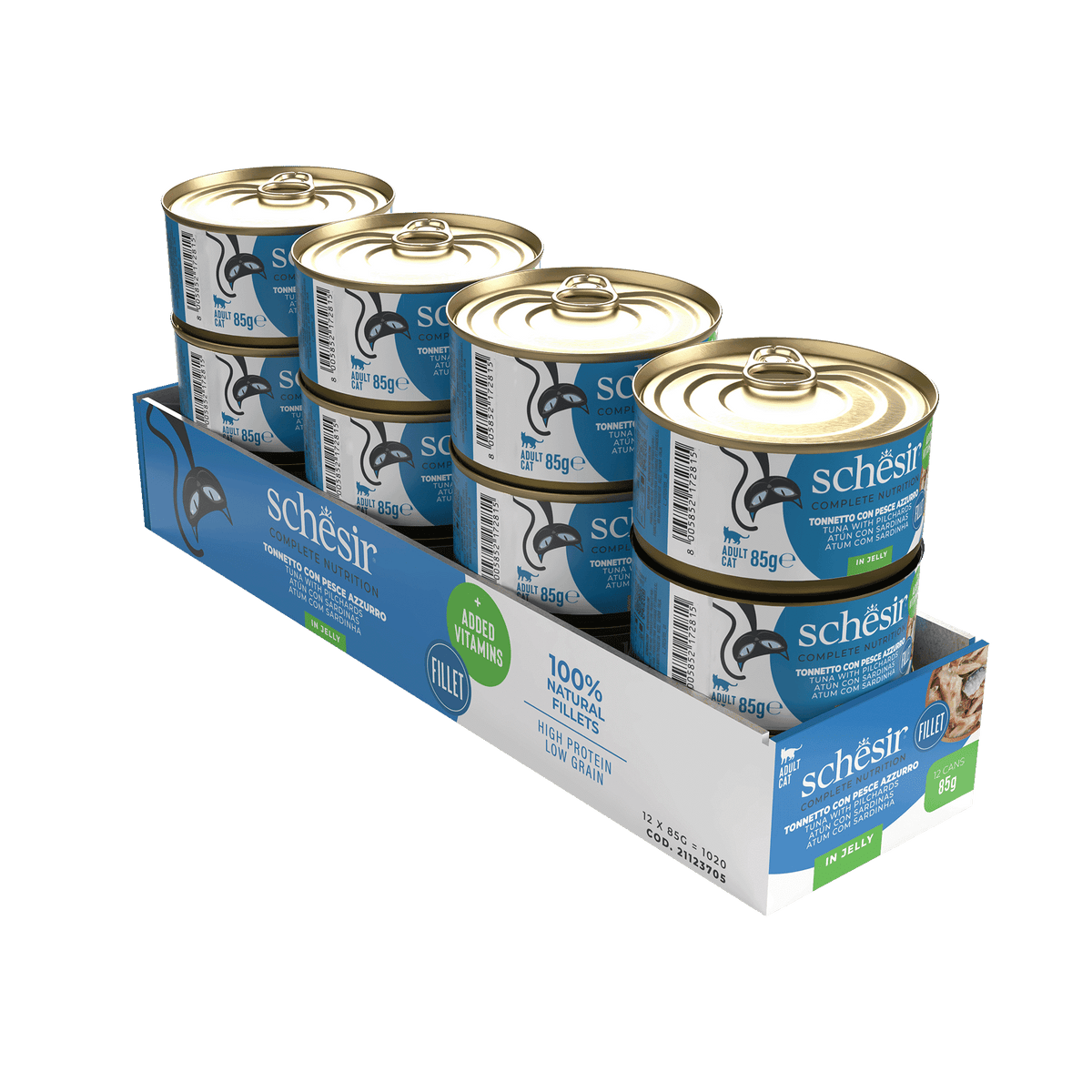 Cibo umido per gatti Schesir tonno con sardine, lattina 85 g – immagine 2