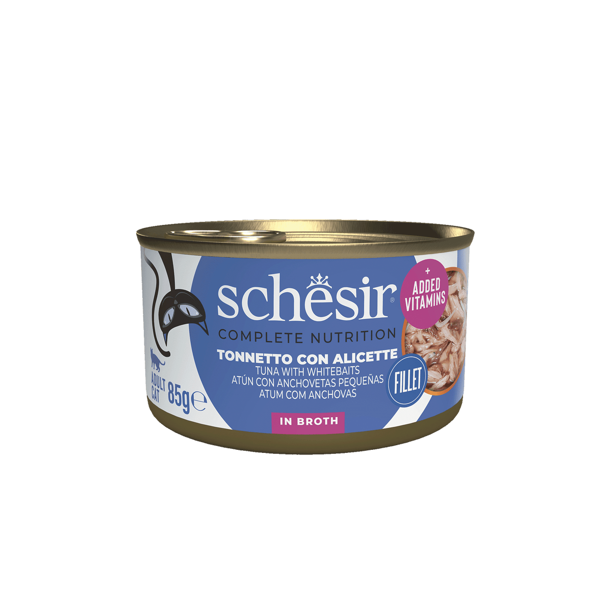 Cibo umido per gatti Schesir tonno e acciughe con riso al naturale, 85 g