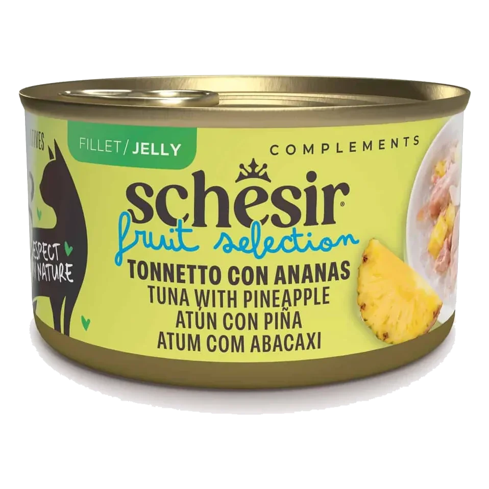 Cibo umido per gatti Schesir tonno con ananas, 75 g
