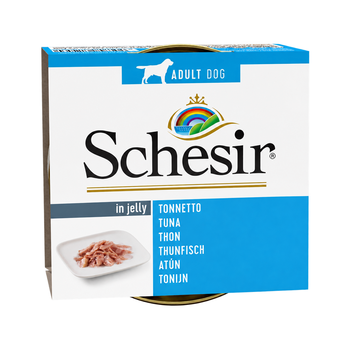 Schesir tonno in gelatina per cani adulti, lattina 150 g