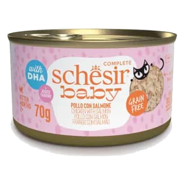 Cibo umido per gatti Schesir Baby filetti di pollo con salmone, 70 g