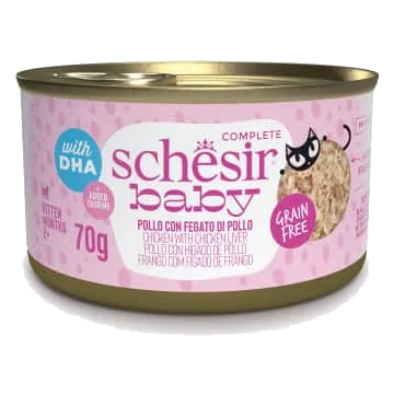 Cibo umido per gatti Schesir Baby pollo con fegatini di pollo, 70 g