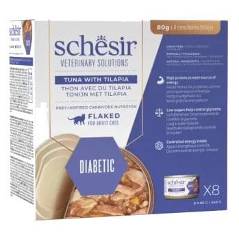 Cibo umido per gatti Schesir Diabetes Control tonno con tilapia, 80 g