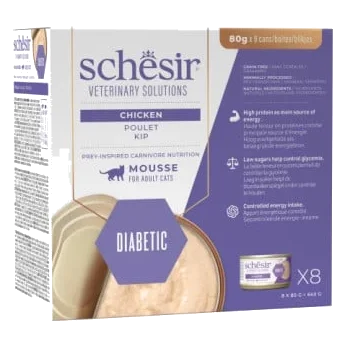 Cibo umido per gatti Schesir Diabetes Control mousse pollo