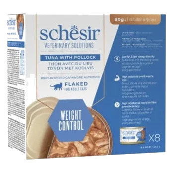 Cibo umido per gatti Schesir Weight Loss tonno con merluzzo nero, 80 g