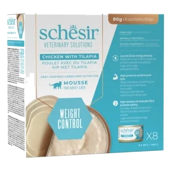 Cibo umido per gatti Schesir Weight Loss mousse pollo con tilapia
