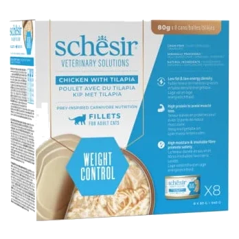 Cibo umido per gatti Schesir Weight Loss in filetti pollo con tilapia