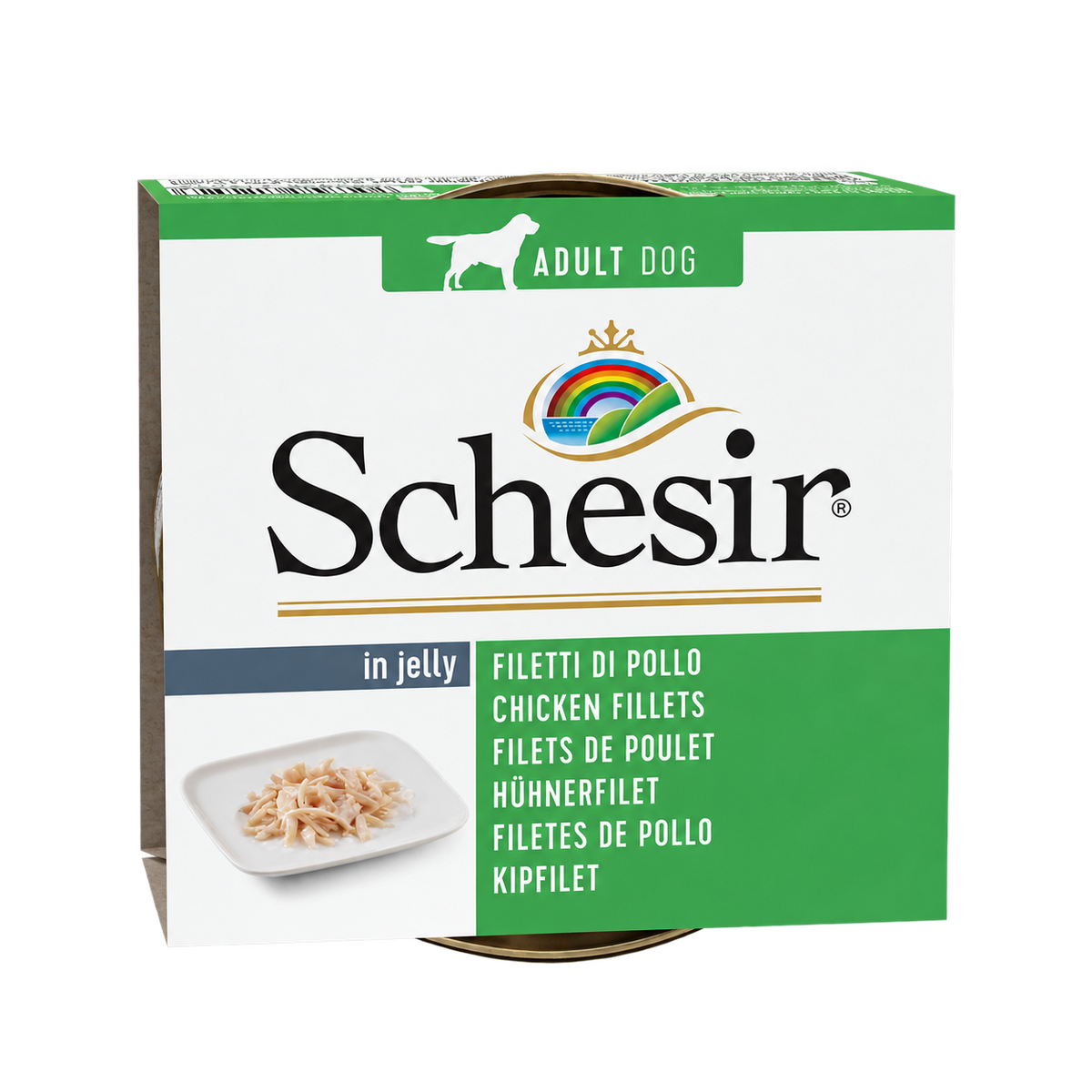 Schesir filetti di pollo in gelatina per cani adulti, lattina 150 g