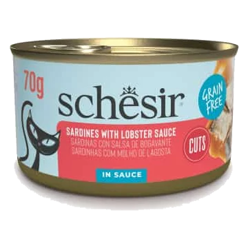 Cibo umido per gatti Schesir Grill sardine con salsa di astice, 70 g