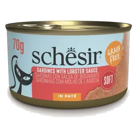 Cibo umido per gatti Schesir Grill paté sardine sardine salsa di astice, 70 g
