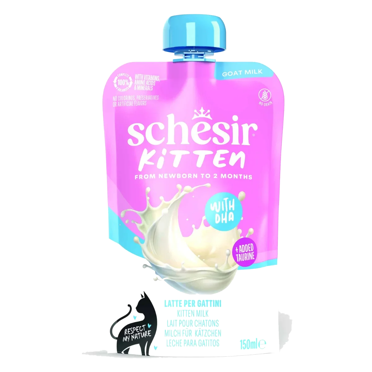 Schesir Kitten latte di capra per gattini 0–2 mesi, 150 ml
