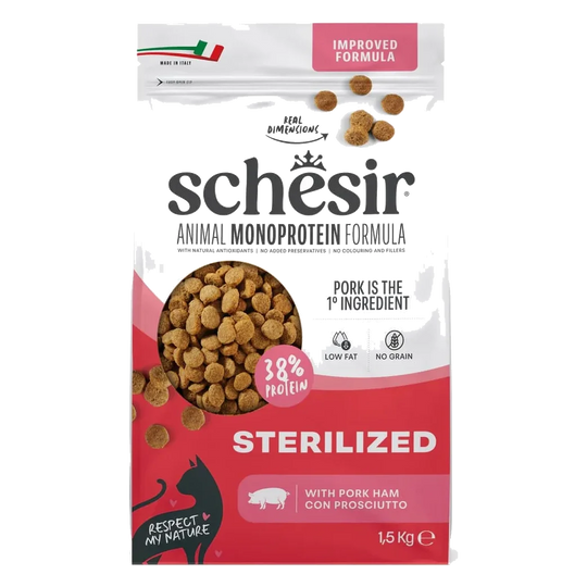 Crocchette per gatti Schesir Animal Protein Sterilizzato prosciutto, 1,5 kg