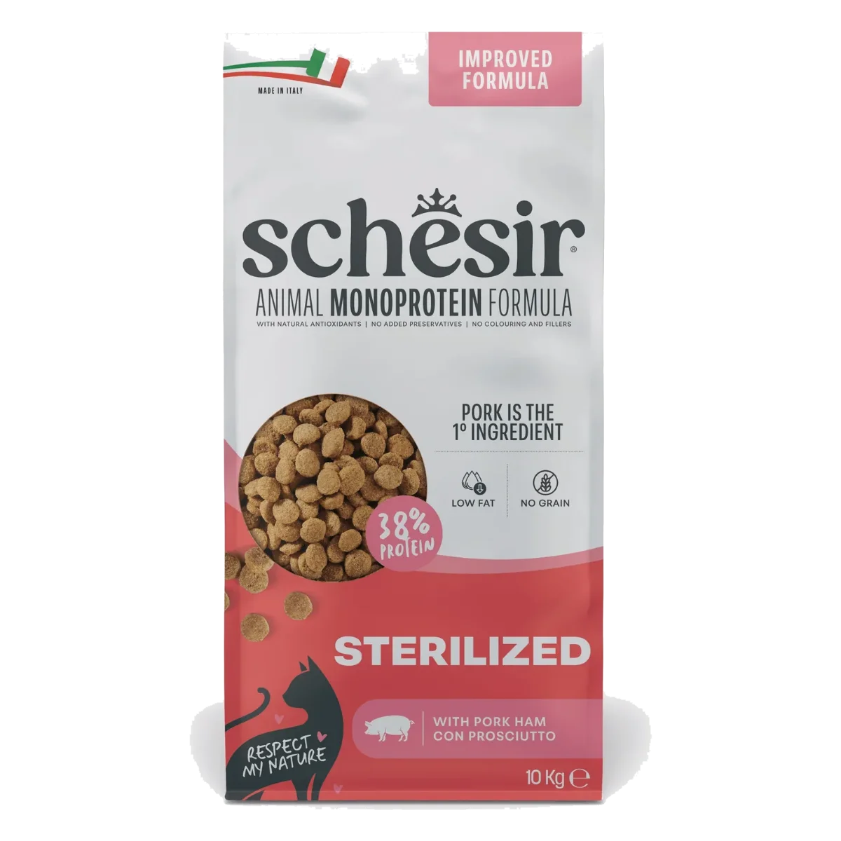 Crocchette per gatti Schesir Animal Protein Sterilizzato prosciutto, 10 kg