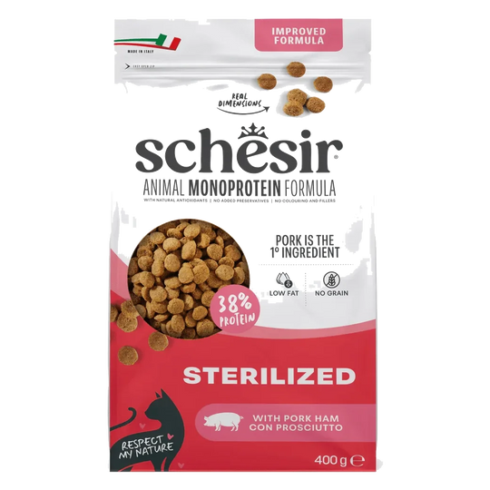 Crocchette per gatti Schesir Animal Protein Sterilizzato prosciutto, 400 g