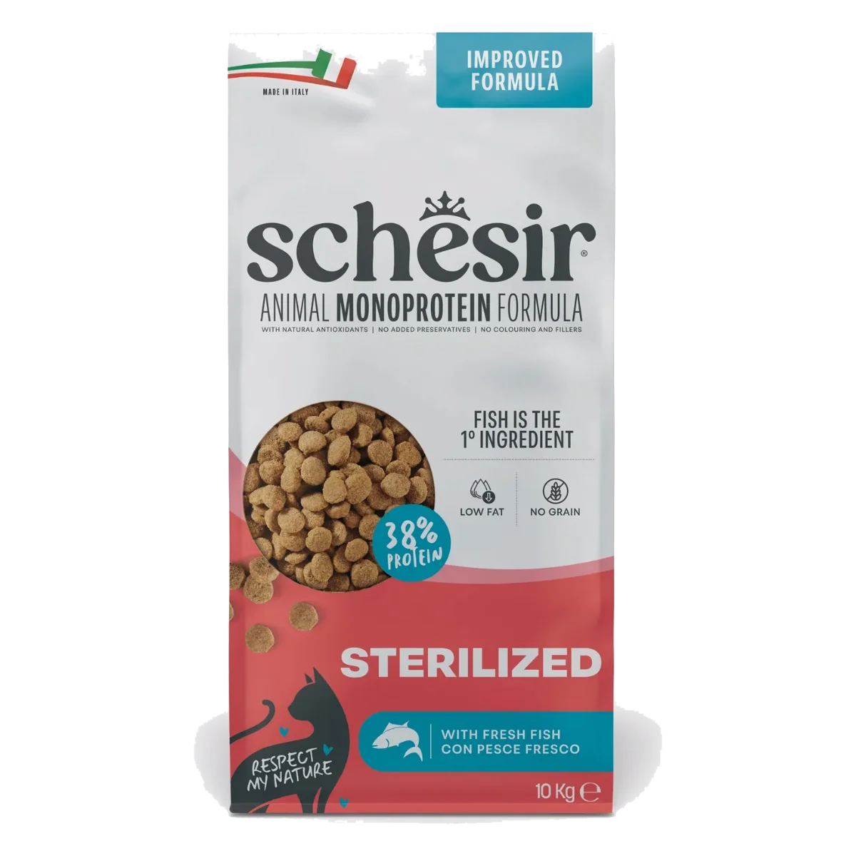 Crocchette per gatti Schesir Animal Protein Sterilizzato pesce, 10 kg