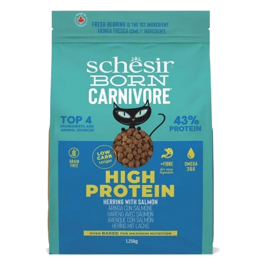 Crocchette per gatti Schesir Born Carnivore aringa e salmone, 1,25 kg