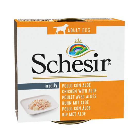 Schesir pollo e aloe per cani adulti, lattina 150 g