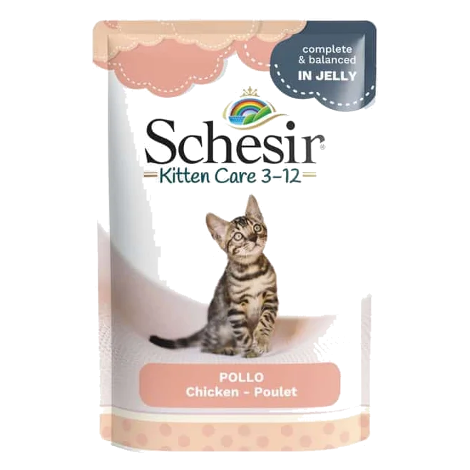 Cibo umido per gattini Schesir filetti di pollo, busta 85 g