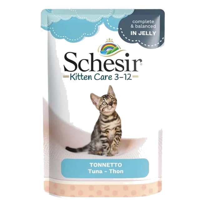 Cibo umido per gattini Schesir tonno, busta 85 g