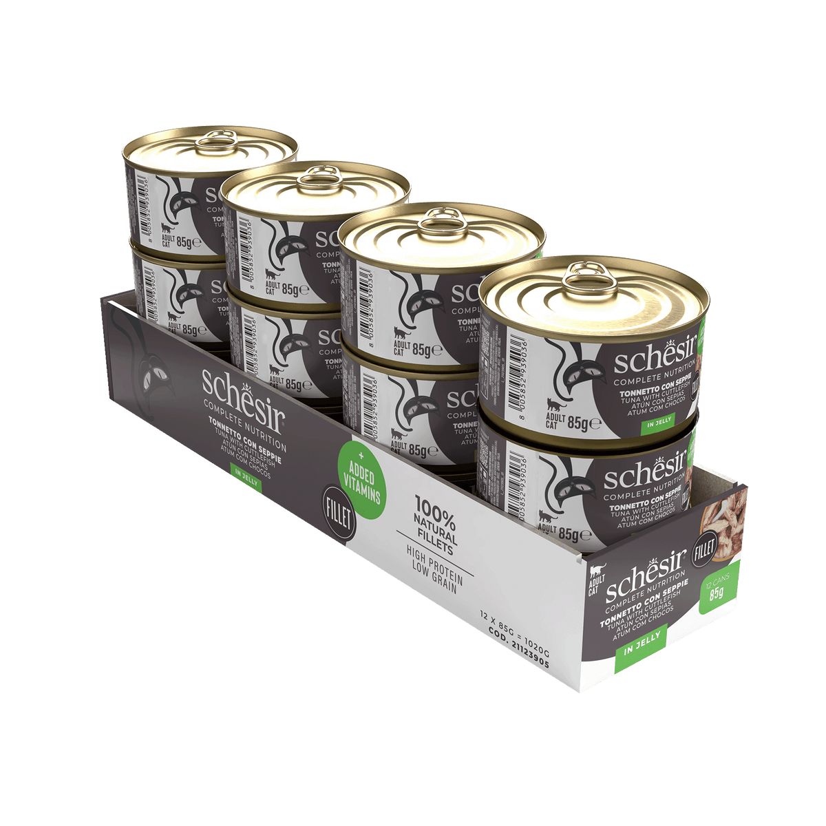 Cibo umido per gatti Schesir tonno con seppia, lattina 85 g – immagine 2