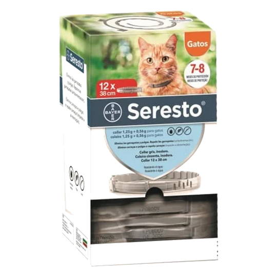 Collare antiparassitario Seresto Bayer per gatti, confezione in plastica