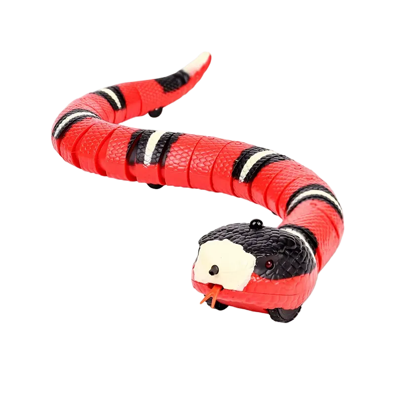 Serpiente eléctrica que esquiva obstáculos para gatos, recargable, roja - ZONLIDOOG